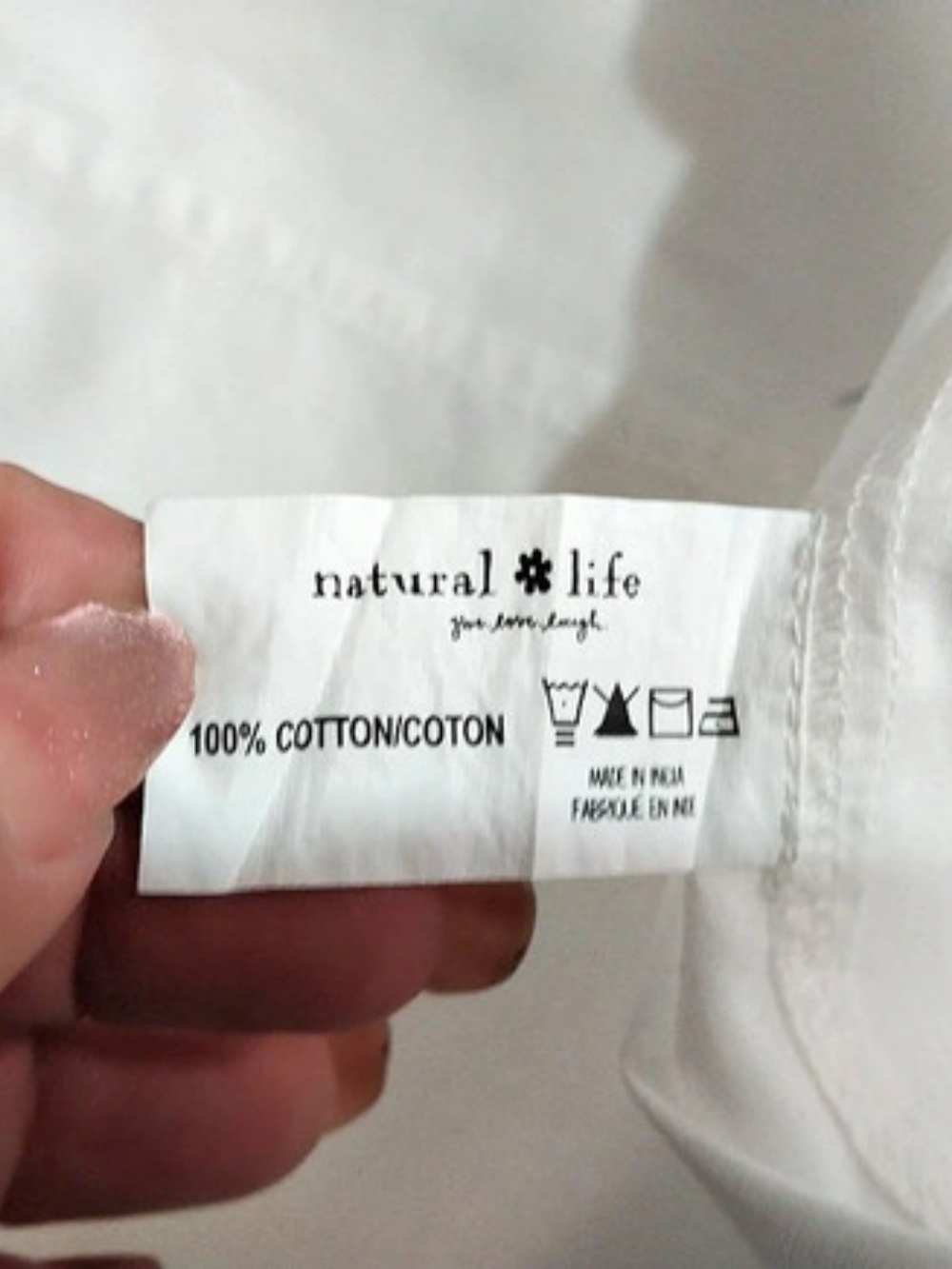natural life White Cotton Button Down Classic Shirt in White Size Medium - Picture 9 of 10